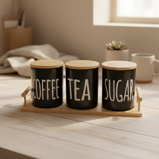 Porcelain Spice Jar Set - 3 Pcs